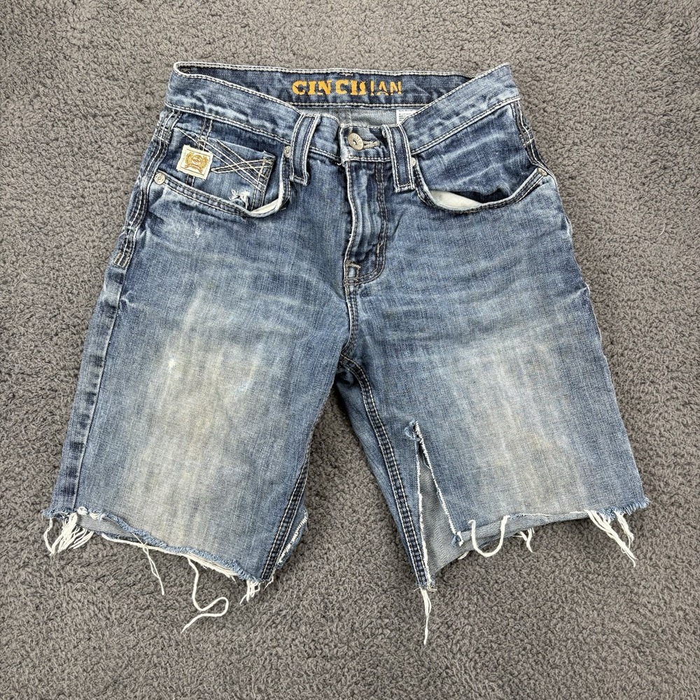 Cinch Ian‎ Shorts Men 26x9 Distressed Shredded Ripped Destroyed Cutoff Jorts